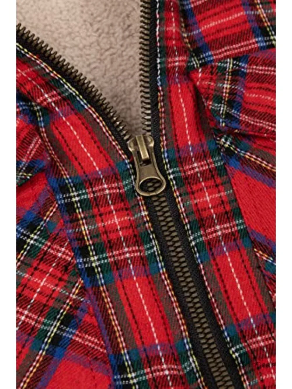 Boys Sherpa Lined Flannel Jacket Hooded Zip Up Plaid Coat